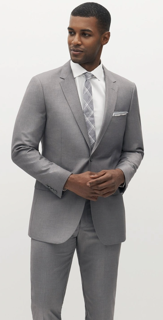 Textured Gray Suit Image 1