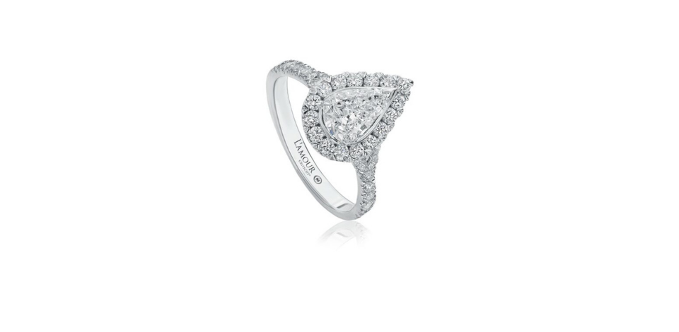 L’amour Crisscut Pear Shape Diamond Engagement Ring&nbsp;
