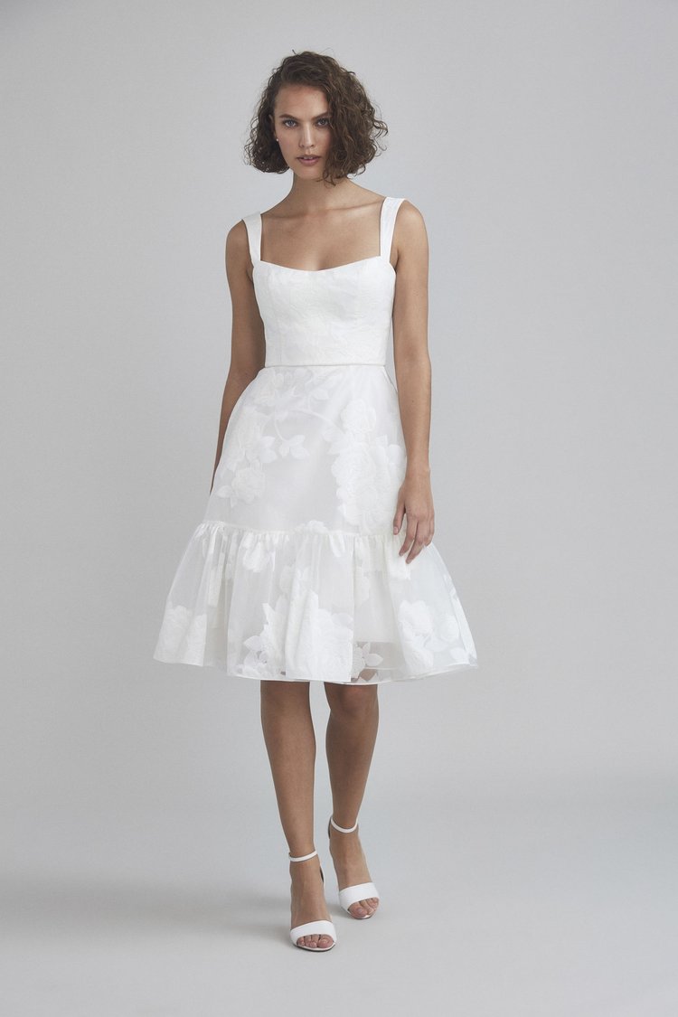 Rose Fil-Coupe A-line Dress | Amsale