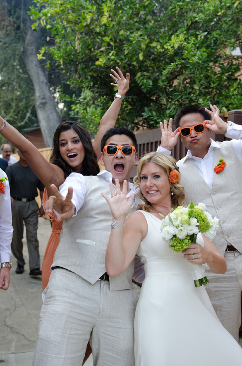 Modern Orange & Green California Wedding