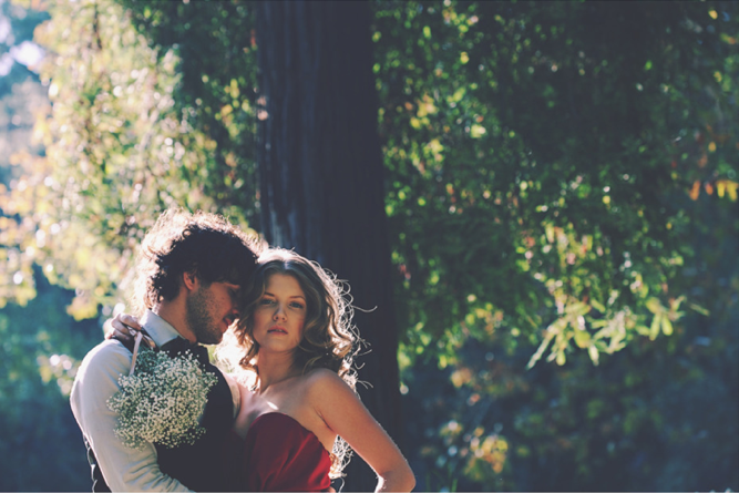 Lady In Red: A Rustic, Glam Engagement Shoot In The Woods