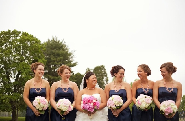 A Navy, Pale Pink & Peony Filled Country Chic Wedding