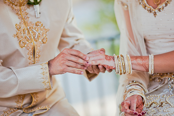 White and Gold Orange County Indian Wedding