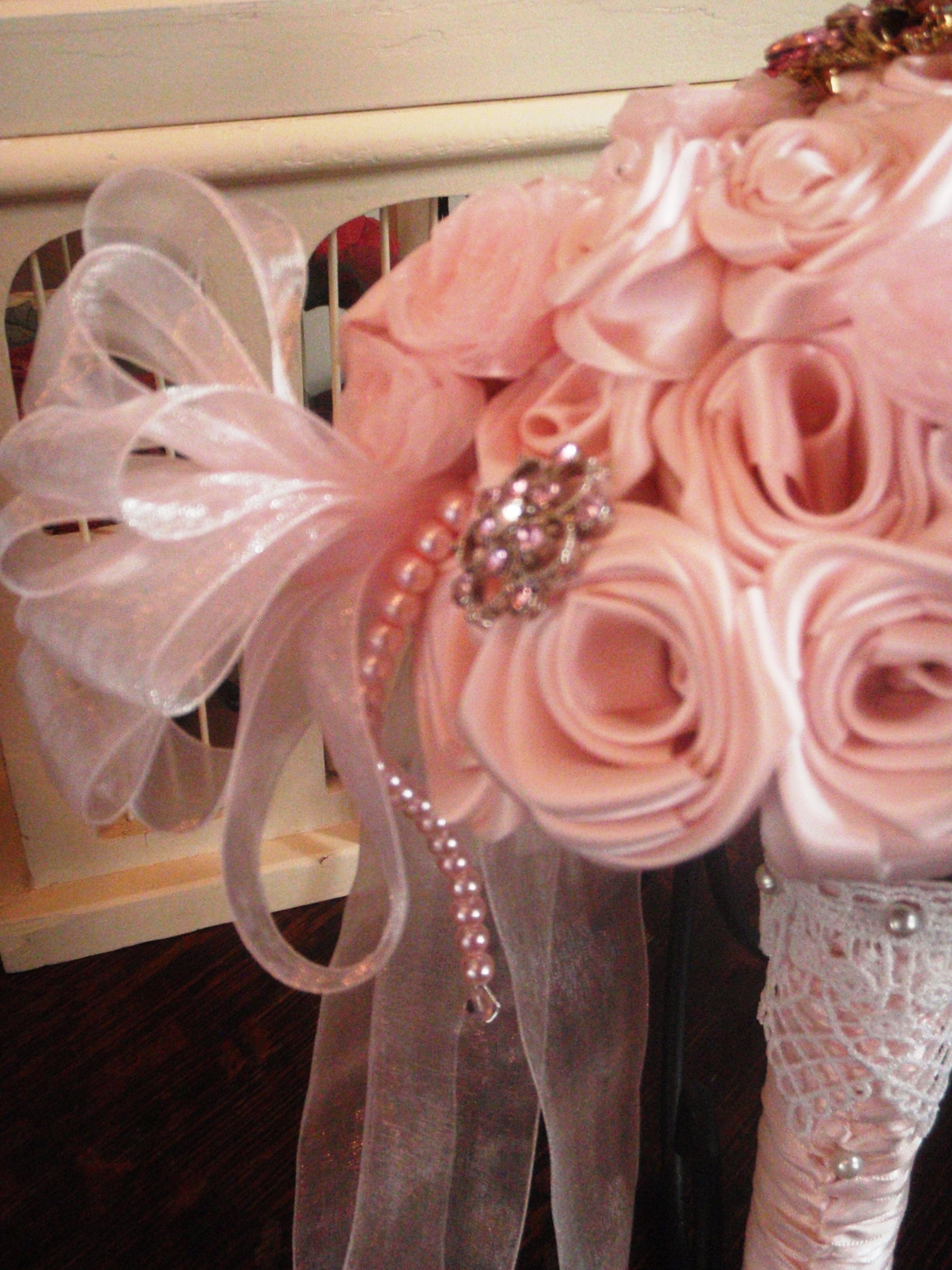 Ice Pink Rose Brooch Bouquet