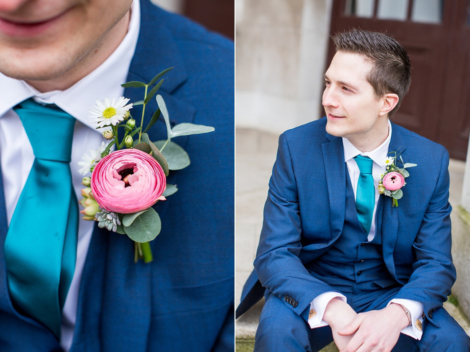 A Justin Alexander Dress for a Colour Burst Handmade Wedding