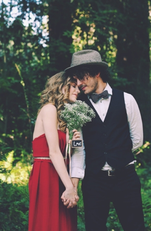 Lady In Red: A Rustic, Glam Engagement Shoot In The Woods
