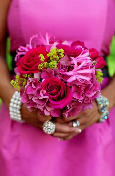 Eclectic Pink and Green New York Wedding