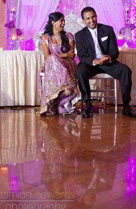 Purple Indian Wedding Reception by Damion Edwards