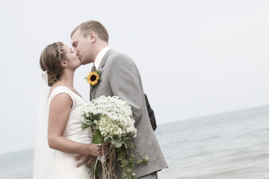 {Real Wedding} Eva & James: Relaxed Beach Wedding on Lake Michigan
