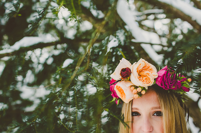 Fun and Flirty Floral Crown Winter Wedding Inspiration