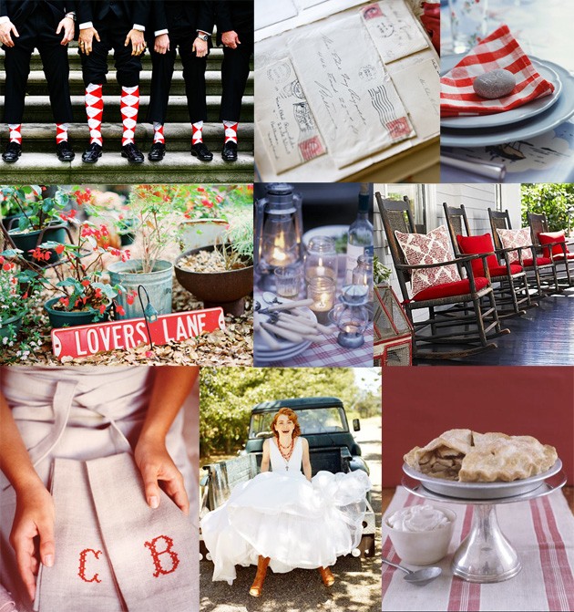 Inspiration Board #38: Red & White Southern Charm Wedding