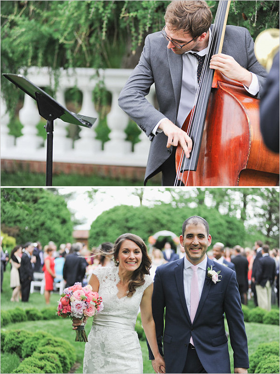 Formal Pink And Grey Garden Wedding