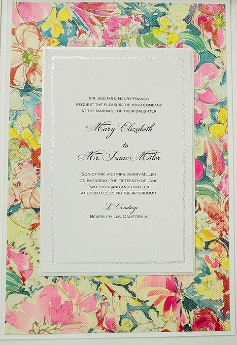 Neon Floral Wedding Invitation