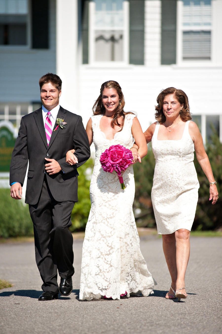 Pink and Blue Maine Seaside Wedding