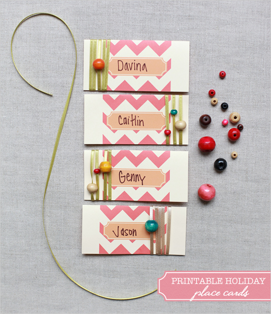 Printable Holiday Place Cards