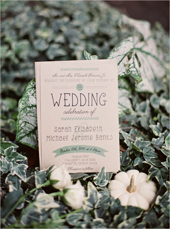 Green and White Fall Wedding Ideas