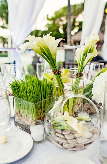Chic & Modern Green & White Miami Wedding