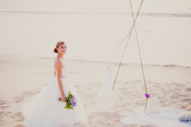 A Beach Picnic Day After Shoot: Sand Dunes, Tepees, Tulle & Ribbon