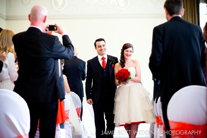 A Retro Fabulous 1950s Style Wedding: Red Trimmed Petticoat & Polka Dots
