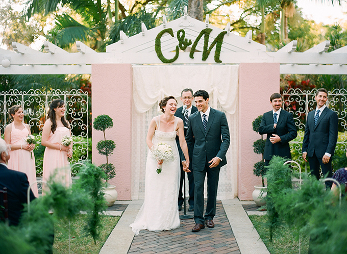 An Intimate Pink and Gray Florida Wedding