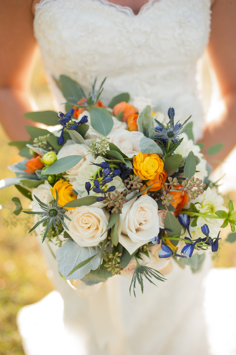Orange & Cornflower Blue Tennessee Wedding
