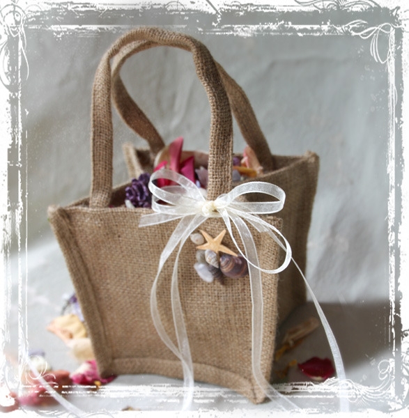Burlap Flower Girl Bags