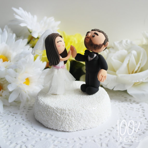 high_five_wedding_cake_topper
