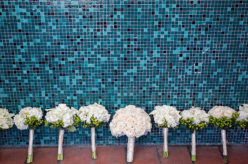Modern Aqua & White Miami Beach Wedding