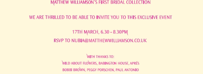 Matthew Williamson Bridal Trunk Show-The Gossip