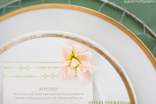 Peach and Mint Green Wedding Tablescape
