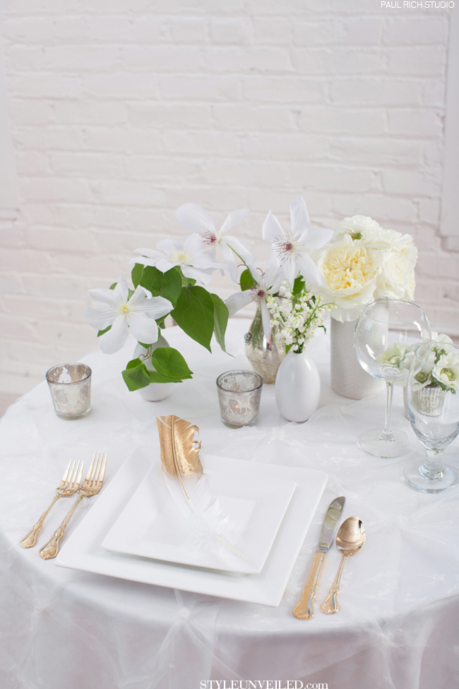 Soft Yellow, White, and Green Wedding Table with Gold Accents