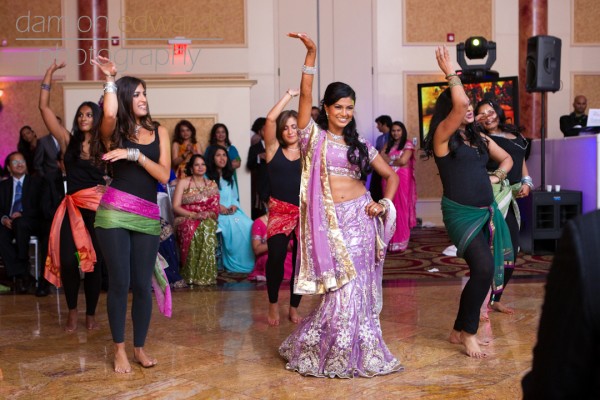 Purple Indian Wedding Reception by Damion Edwards