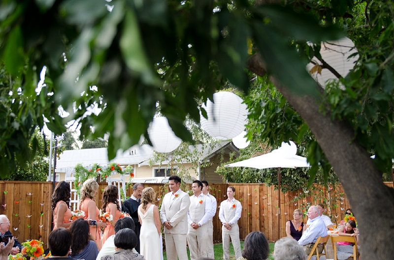 Modern Orange & Green California Wedding