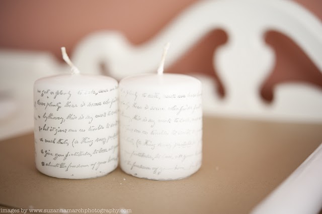 Real Wedding Inspiration Projects: DIY Printed Candles