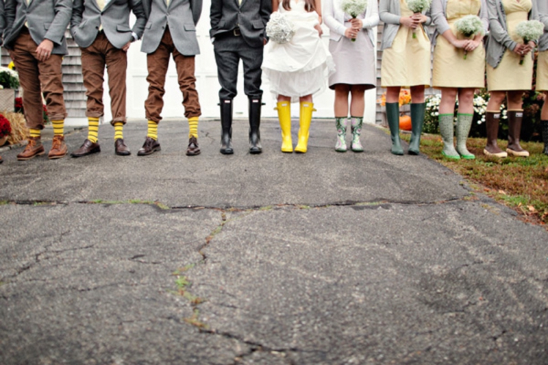 Rustic Yellow & Gray Rhode Island Wedding