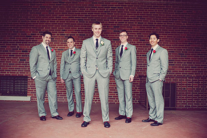 A Modern Red and Gray Wedding
