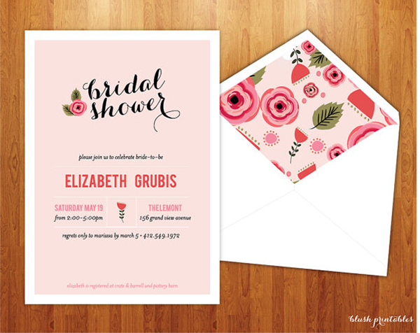 Custom Printable Wedding Invitations | Blush Printables
