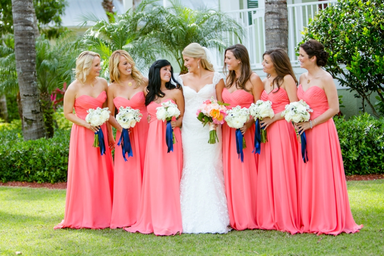 An Elegant Navy and Coral Wedding