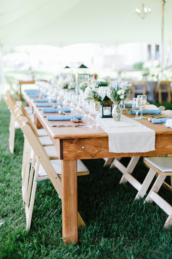 Virginia Wedding with Farm Tables by Laura Gordon