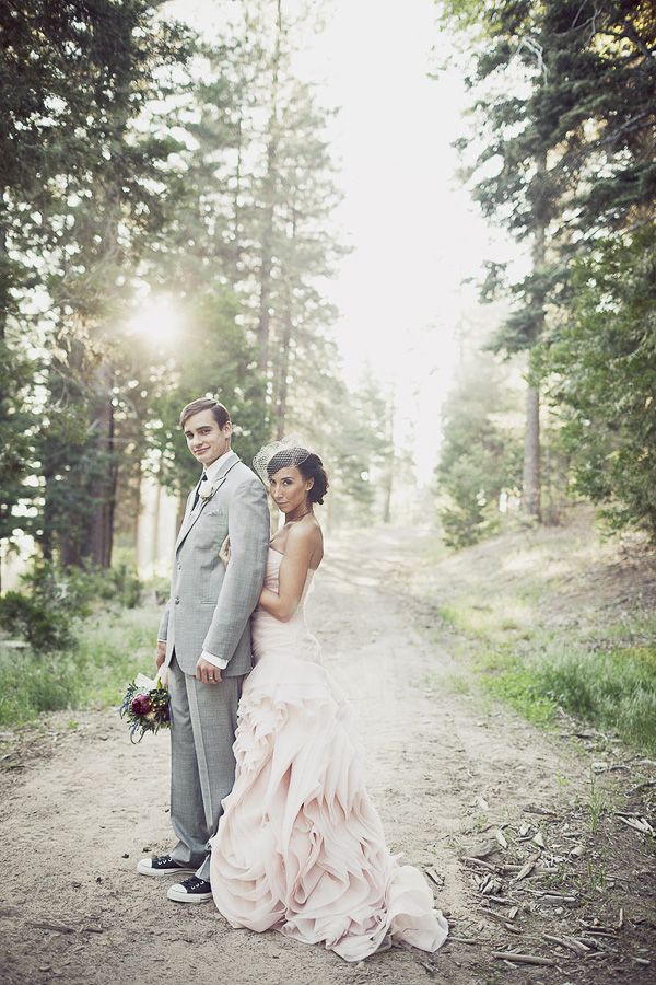 Inspired by This Blush and Grey Lake Arrowhead Wedding