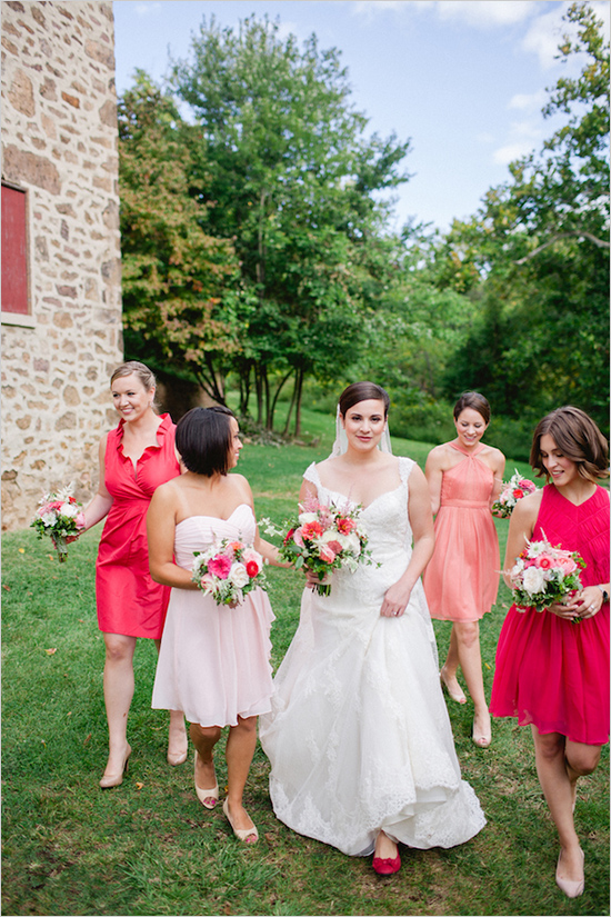 Dainty Wedding With Pops Of Pink