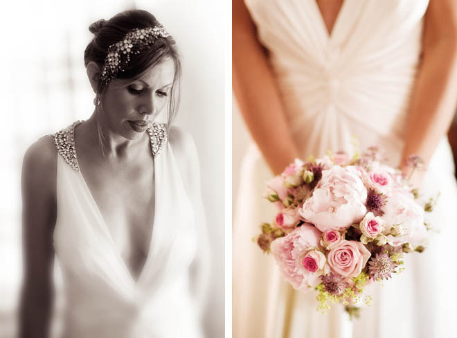 A Glamourous DIY Wedding: Sparkle, Jade & Pale Pink Peonies