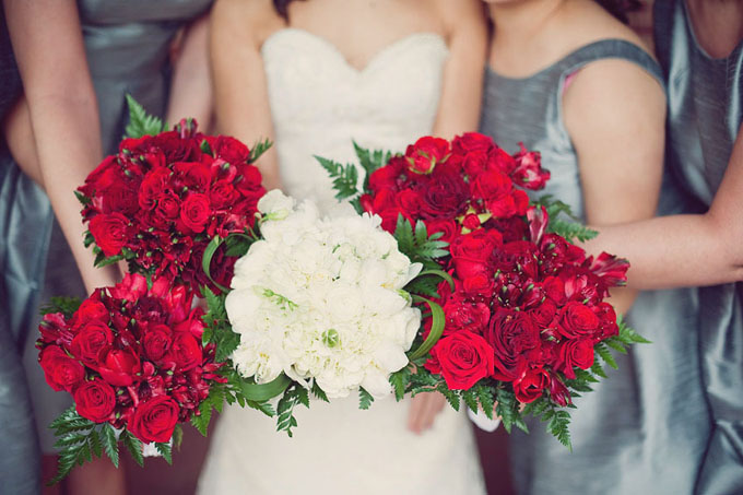 A Modern Red and Gray Wedding