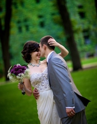 Real Wedding: Sweet and Simple Purple Wedding With a True Love Story