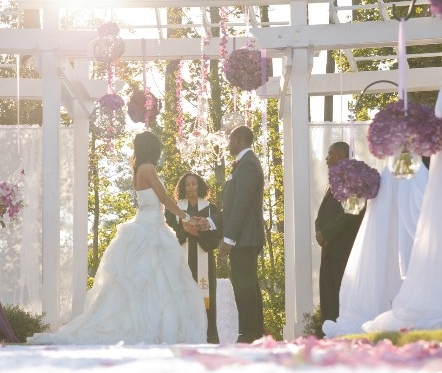 Romantic Plum and Silver Country Club Wedding in North Carolina
