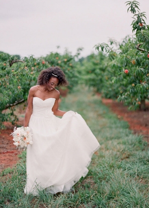 A Darling Anne Barge Wedding Dress and a Peach Orchard