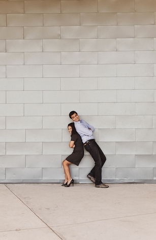 Perfectly Playful City Chic Engagement Shoot