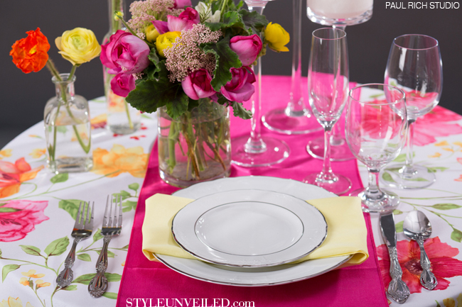 Bright and Citrus Colored Wedding Table Setting