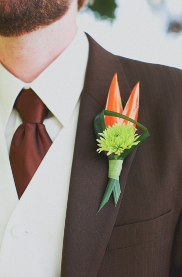 Modern Eclectic Orange & Green Wedding