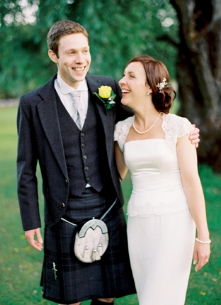 Scottish Sunshine Wedding: Yellow Roses & Charcoal Grey Tartan {2}